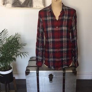 Velvet Plaid Blouse
